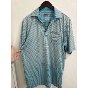 Ariat Tek Polo Golf Mens Small Light Blue Heat Series‎ Workwear Active Shirt